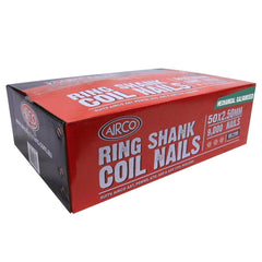 Airco Coil Nail Wire Collated 50x2.5mm, Screw Shank, Electro-Galv (Ctn QTY; 9,000)